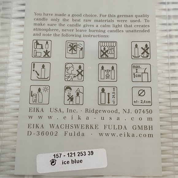 Seven Premium Ice Blue Eika Kerzen Taper Candles 25% Stearin New - Picture 14 of 14